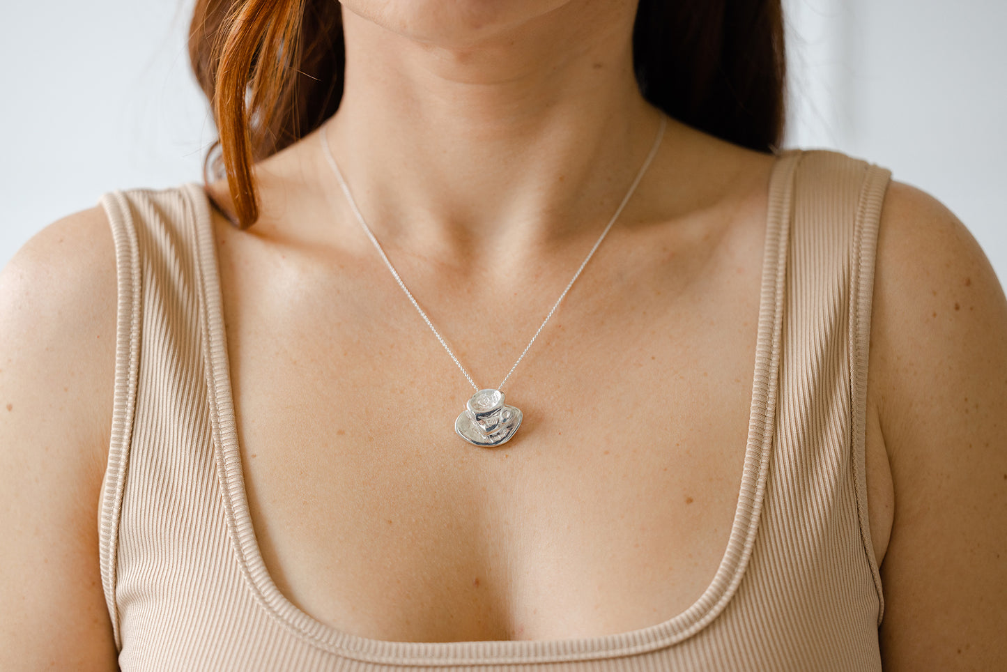 Me Time Collection: Coffee Latte Art Cup Necklace