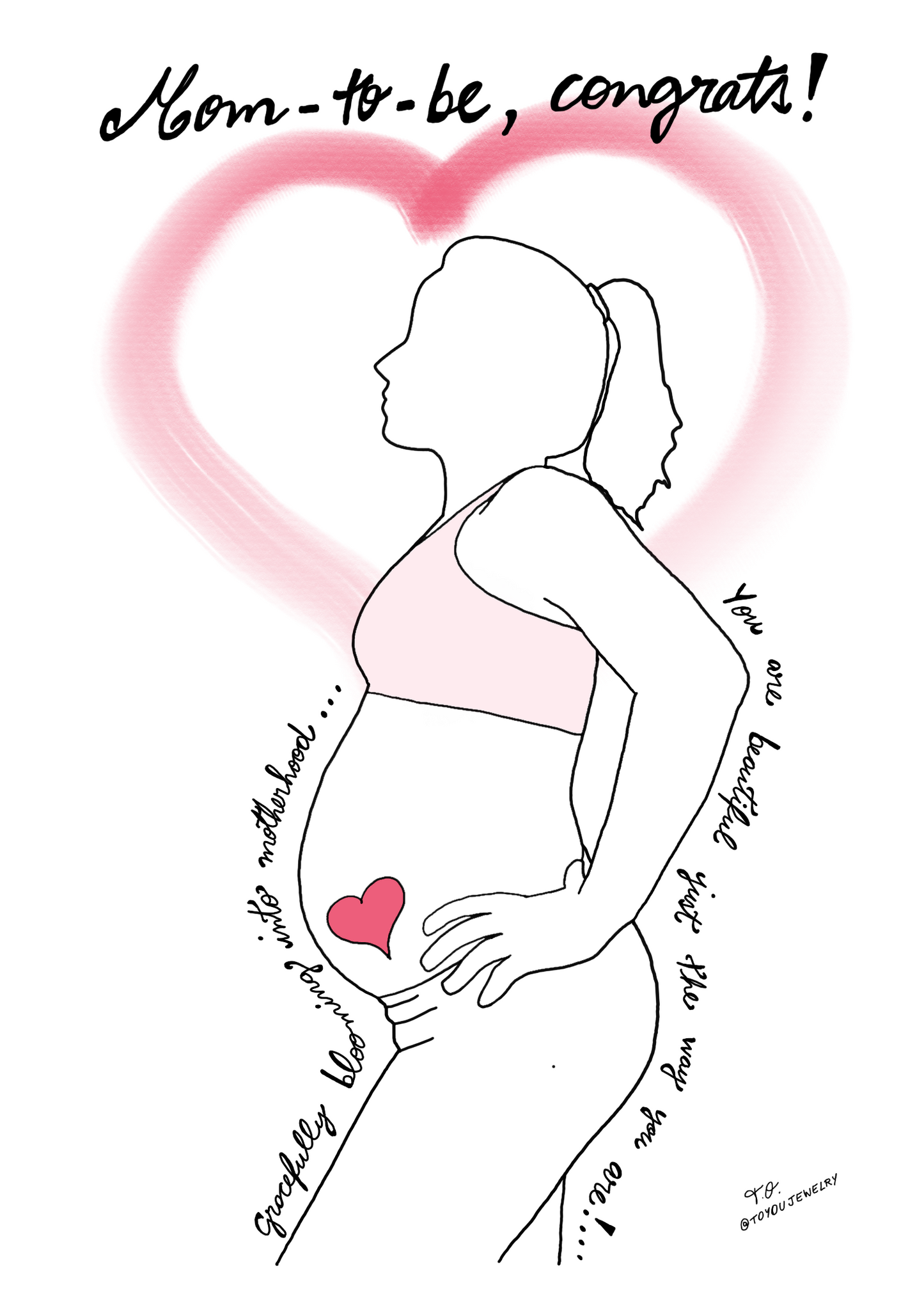 Greeting Cards: Baby Shower Single Sided Flat Card