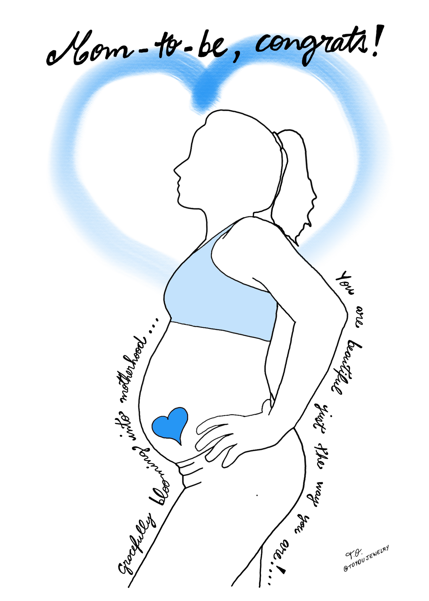 Greeting Cards: Baby Shower Single Sided Flat Card