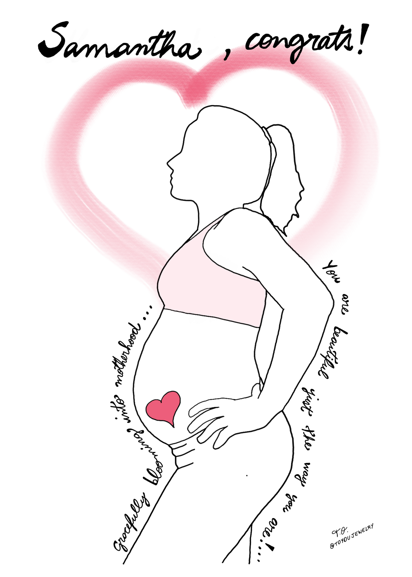 Greeting Cards: Baby Shower Single Sided Flat Card
