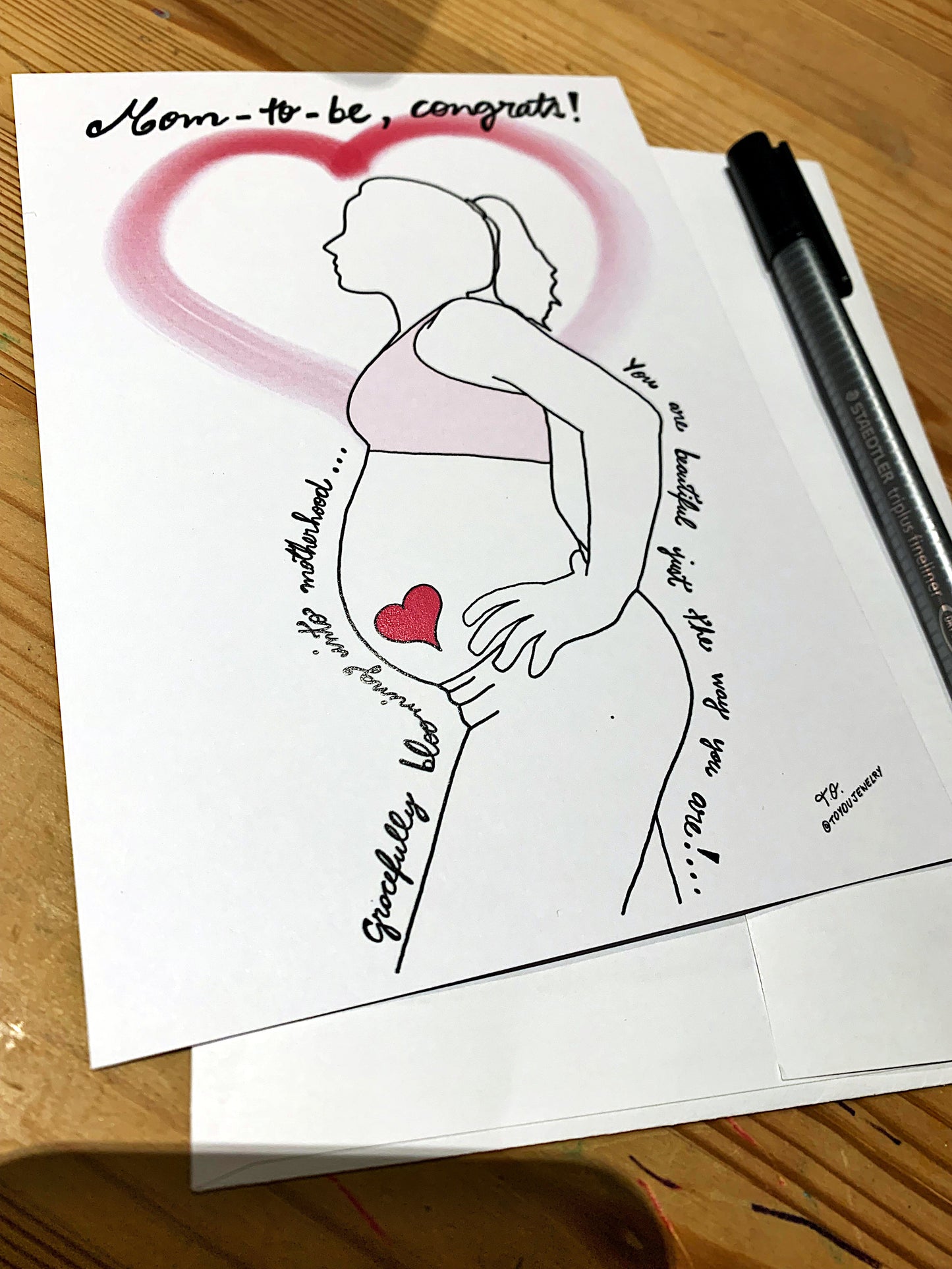 Greeting Cards: Baby Shower Single Sided Flat Card