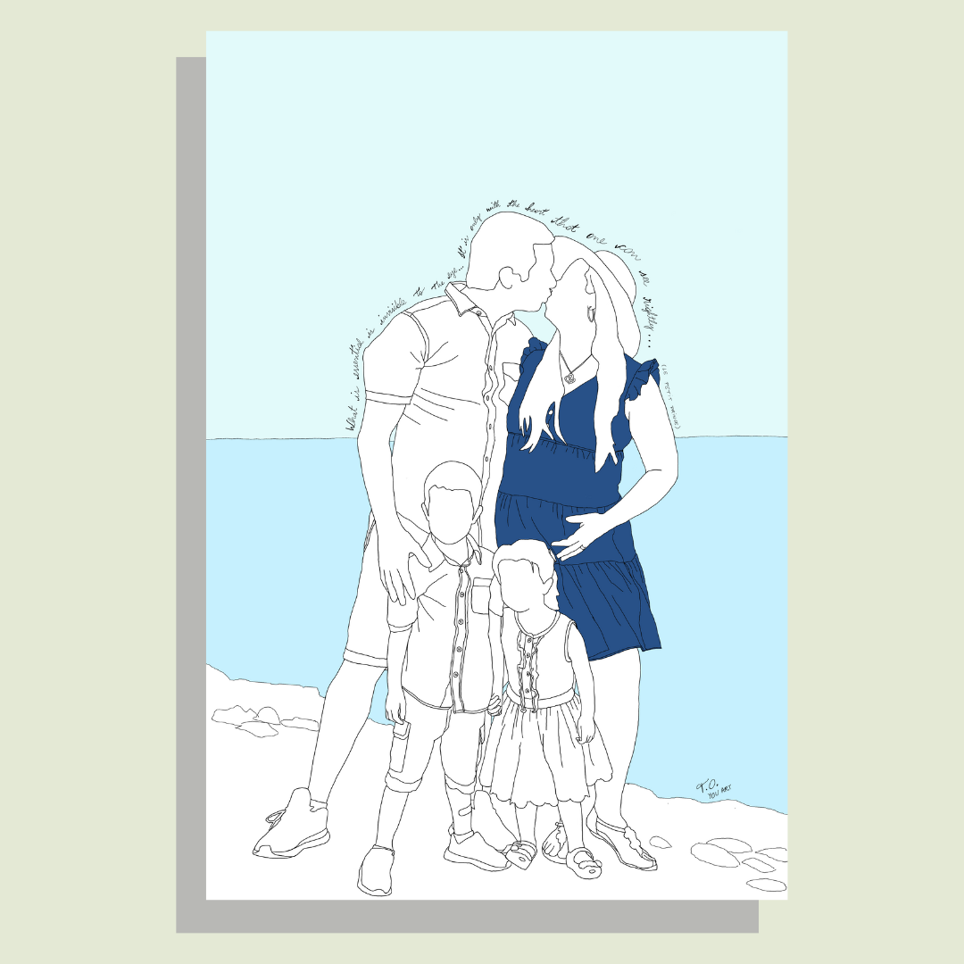 Family Line-Art Portraits: Personalised Gifts for Families