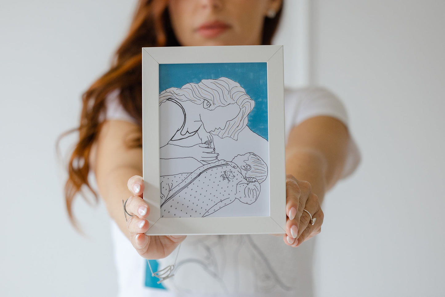 Mom-To-Be Line-Art Portraits: Expecting Mother Personalised Gifts