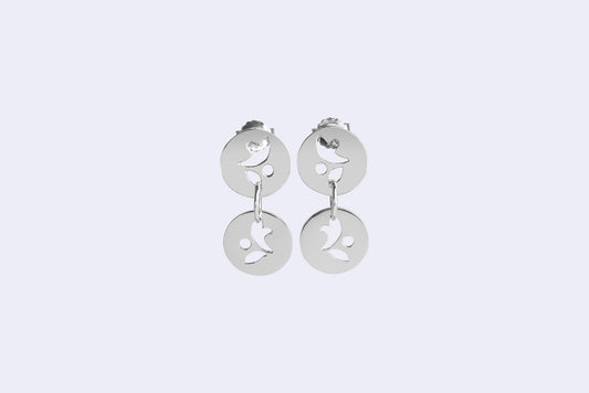 Nature Collection: Double Circle Leaf Earrings