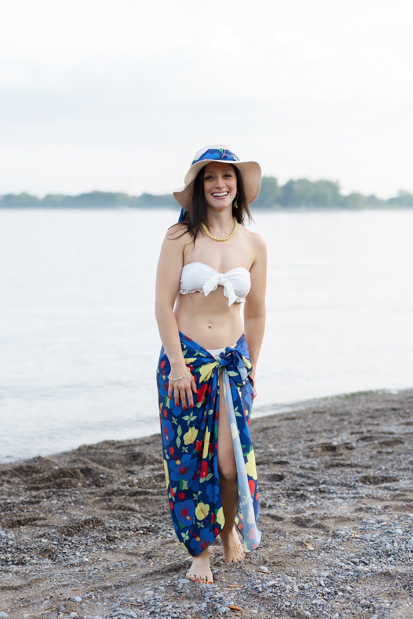 Scarf / Sarong (Large) – BLUE HIBISCUS FLOWERS