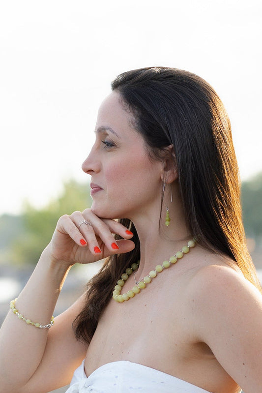 Summer Collection: Green Lemon Jade Earrings