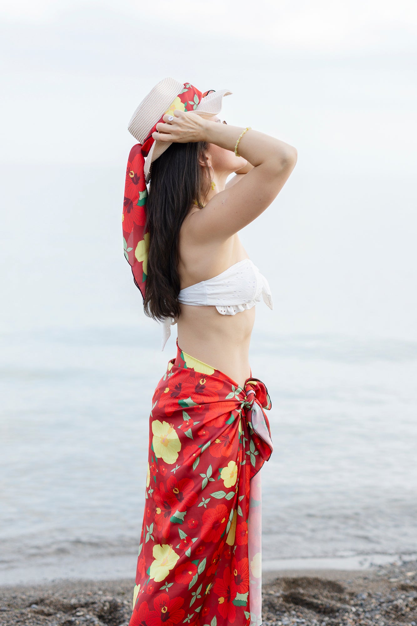 Scarf (Small) – RED HIBISCUS FLOWERS