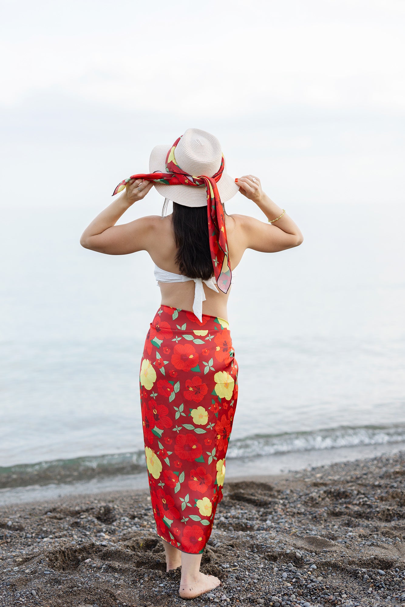 Scarf (Small) – RED HIBISCUS FLOWERS