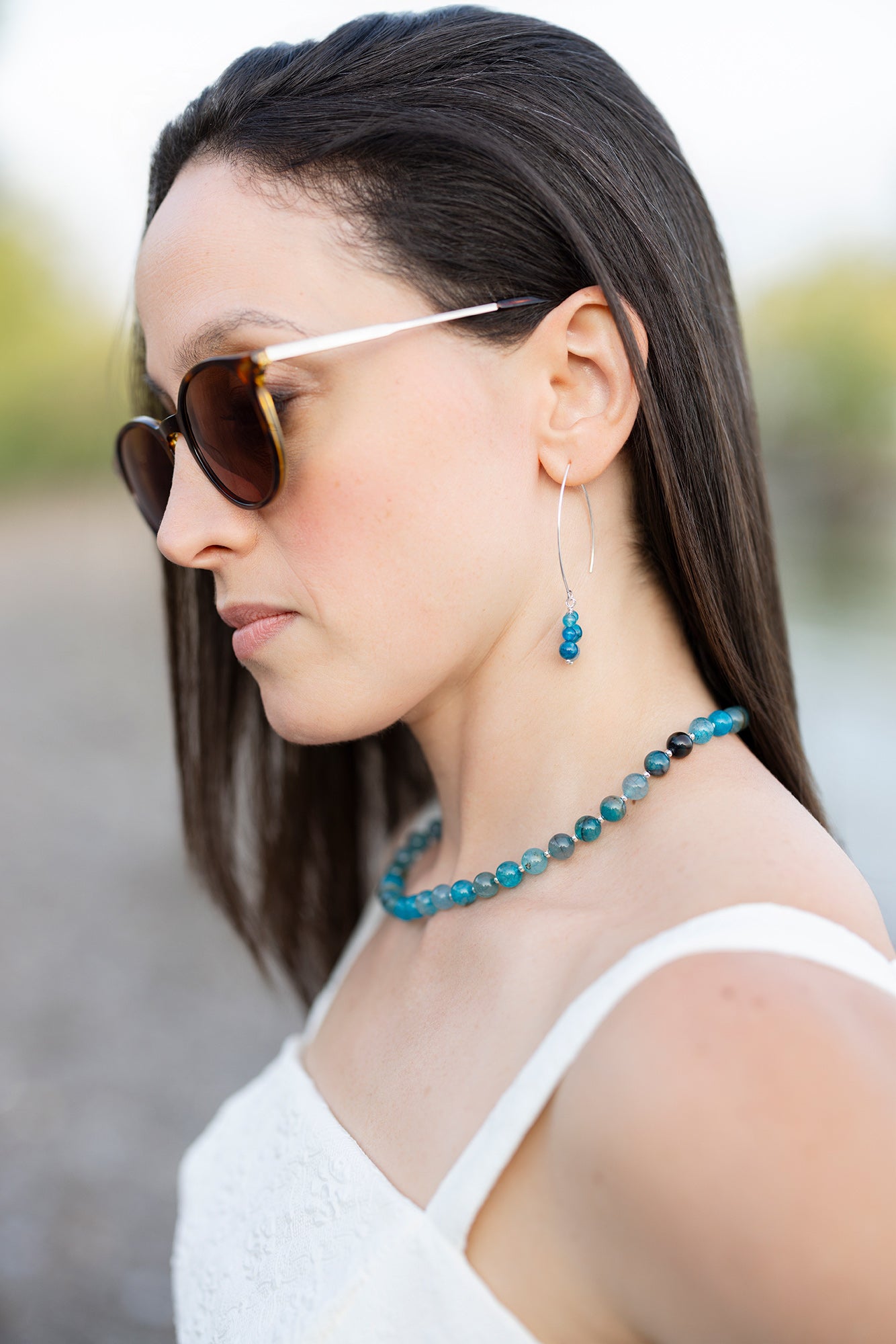 Summer Collection: Ocean Blue Agate Earrings