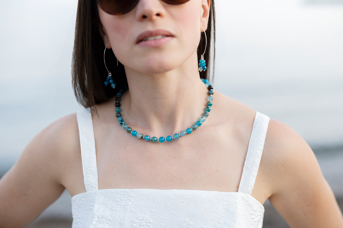 Summer Collection: Ocean Blue Agate Earrings