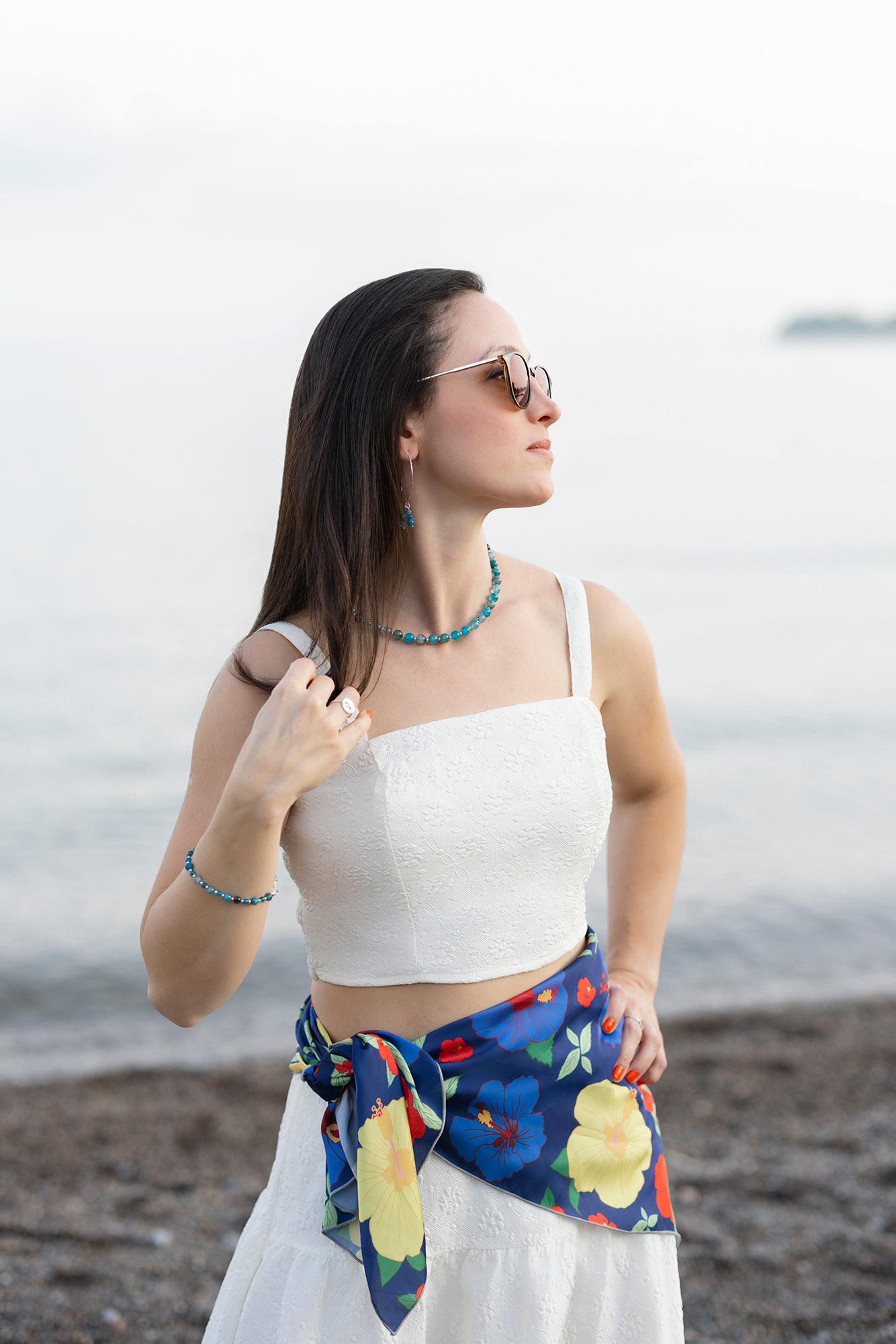 Scarf / Sarong (Medium) – BLUE HIBISCUS FLOWERS