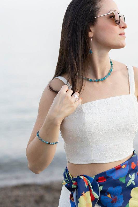 Summer Collection: Ocean Blue Agate Bracelet