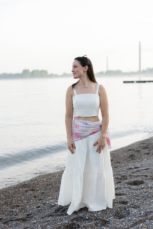 Scarf / Sarong (Medium) – PINK HIBISCUS FLOWERS