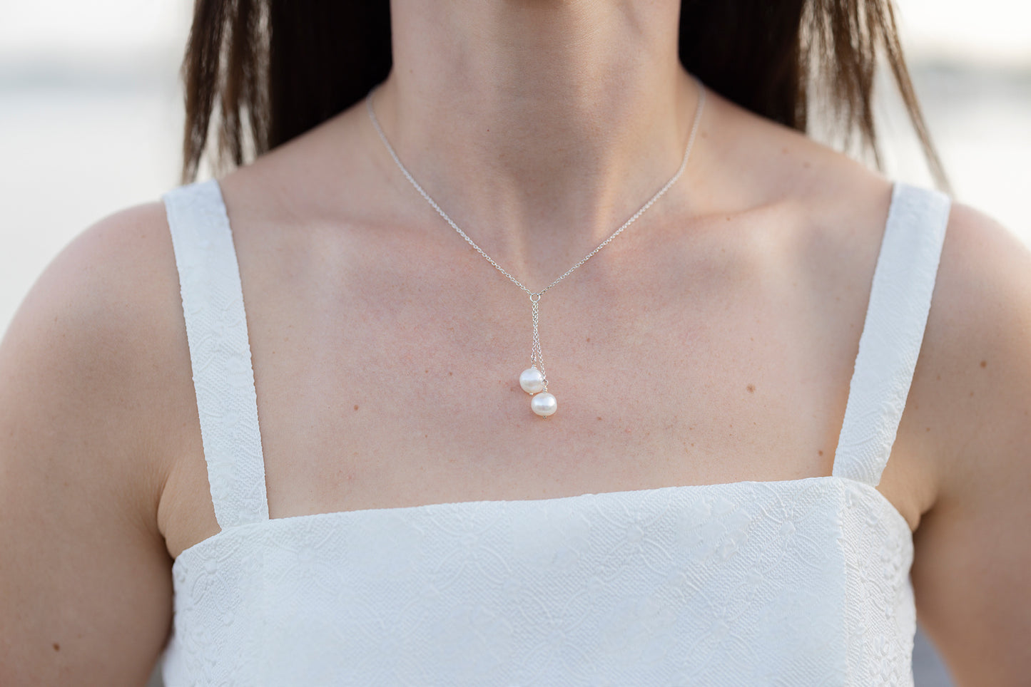 Summer Collection: Double White Pearl Necklace