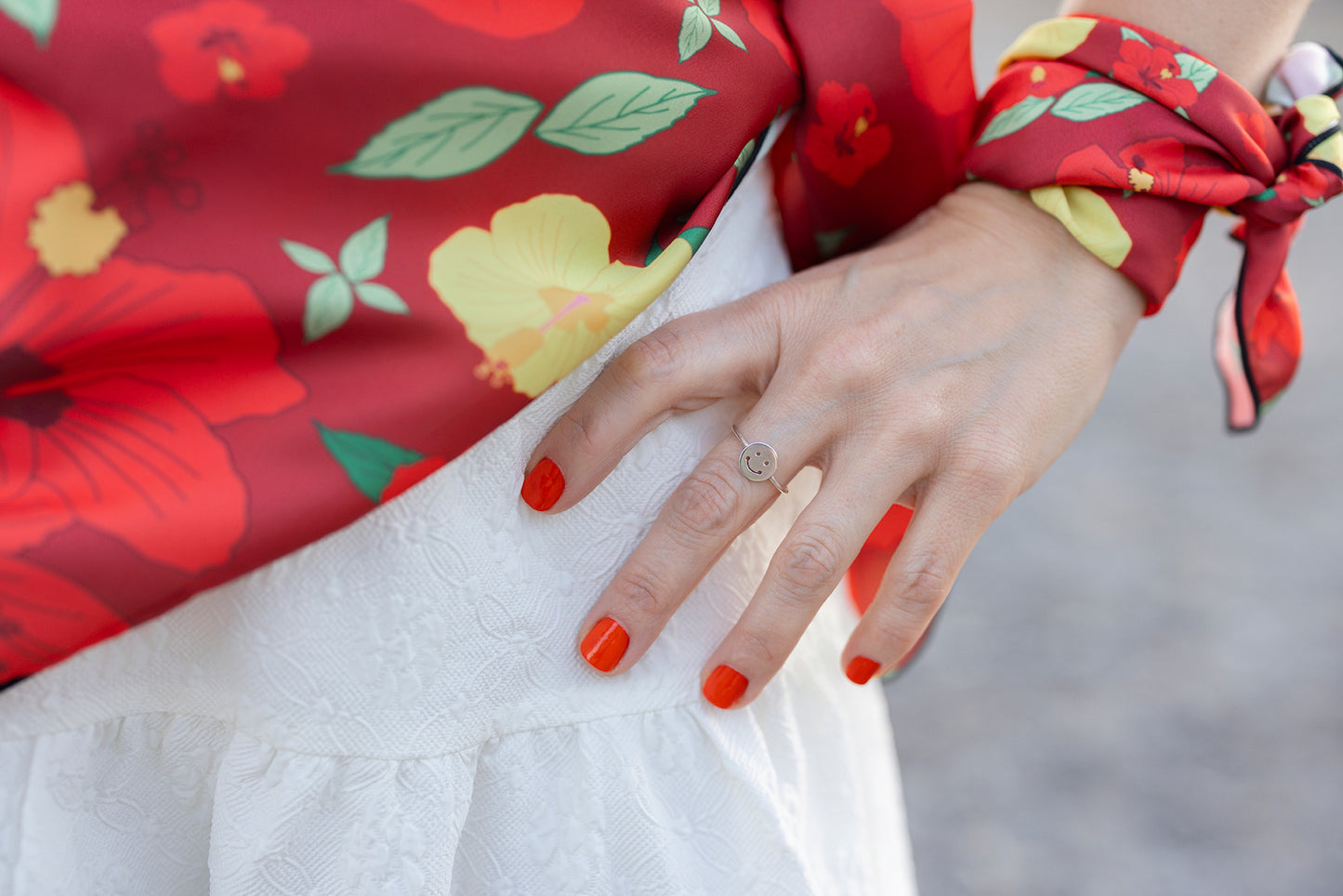 Scarf (Small) – RED HIBISCUS FLOWERS