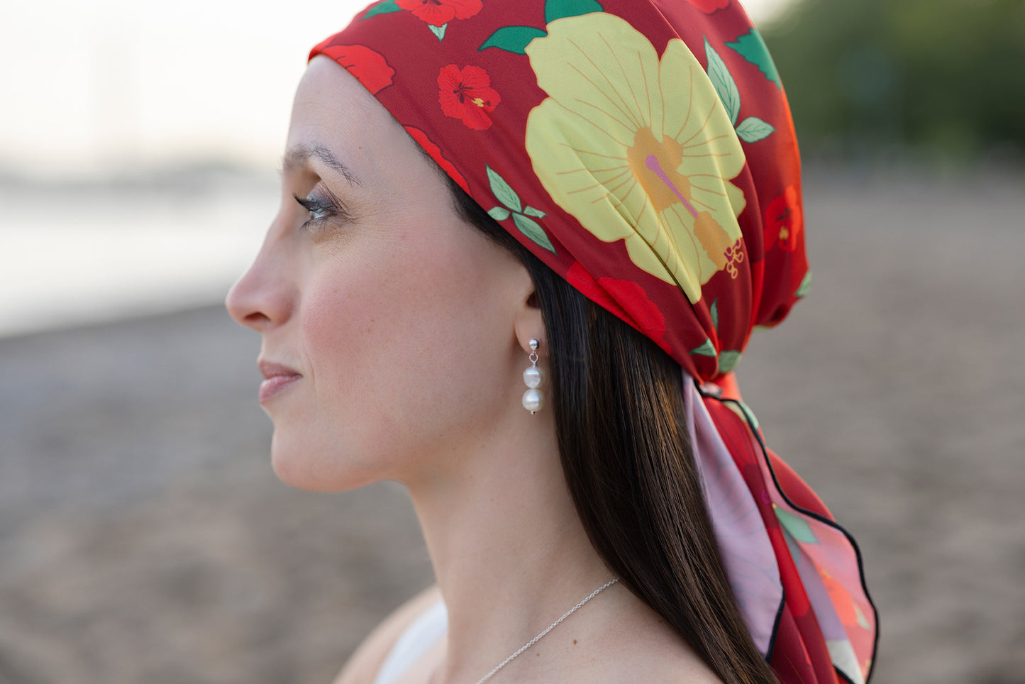 Scarf / Sarong (Medium) – RED HIBISCUS FLOWERS