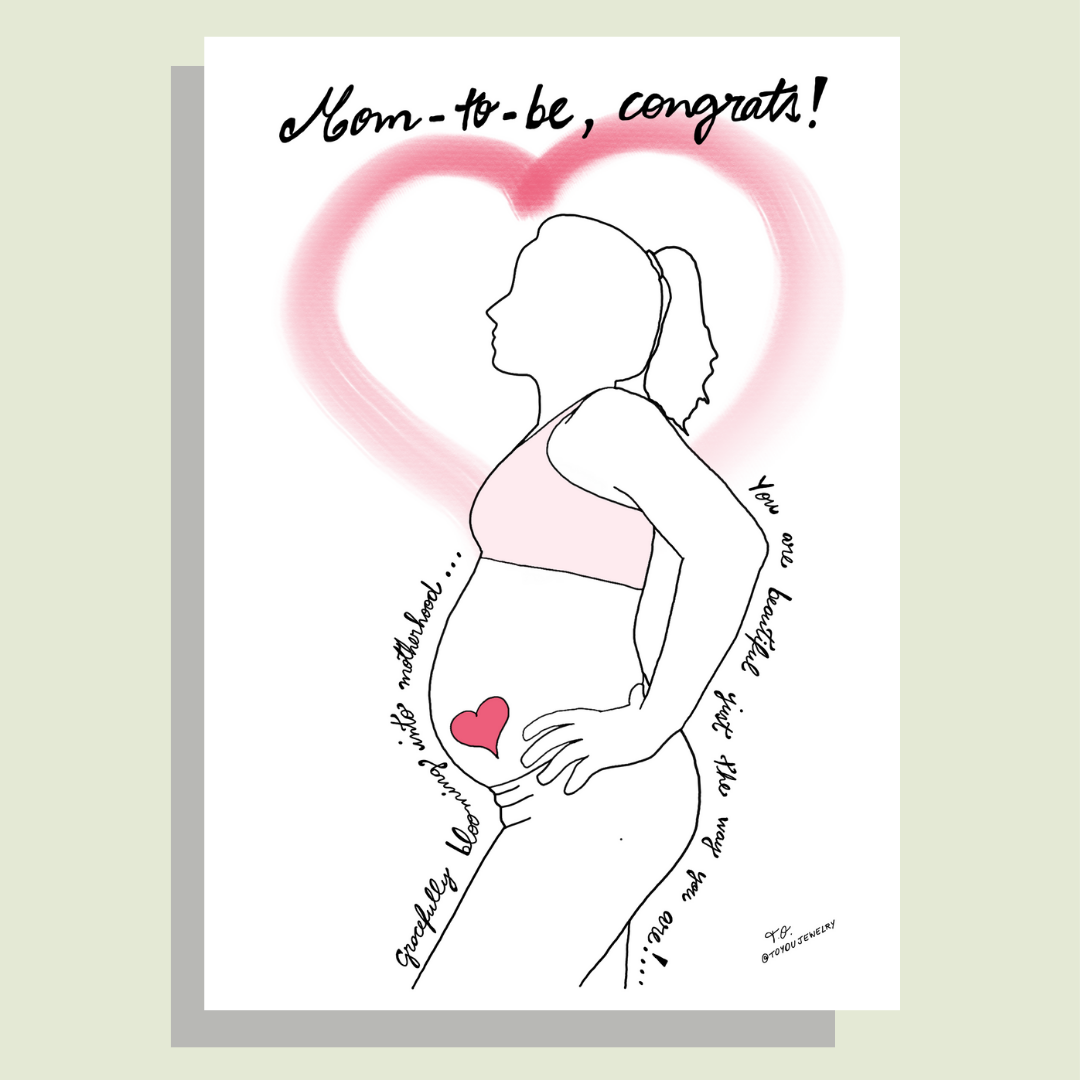 Greeting Cards: Baby Shower Single Sided Flat Card