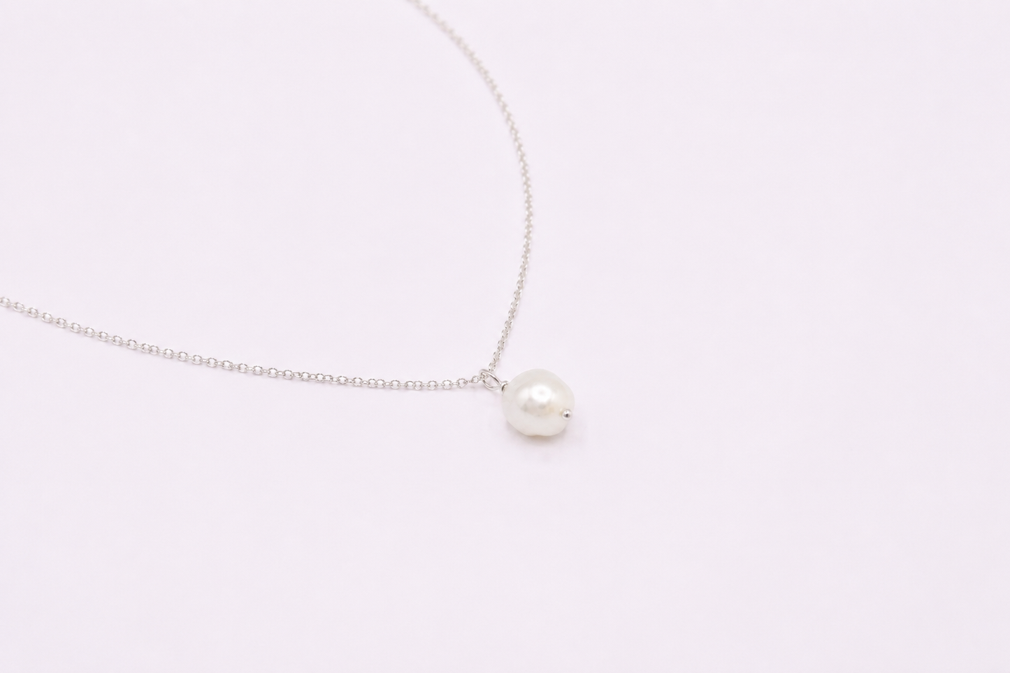 Summer Collection: Single White Pearl Necklace