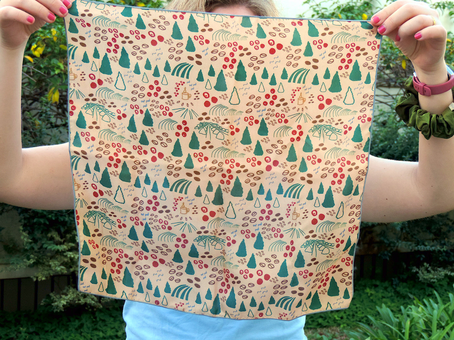 Scarf (Small) – BEIGE & LIGHT BROWN COFFEE LOVE