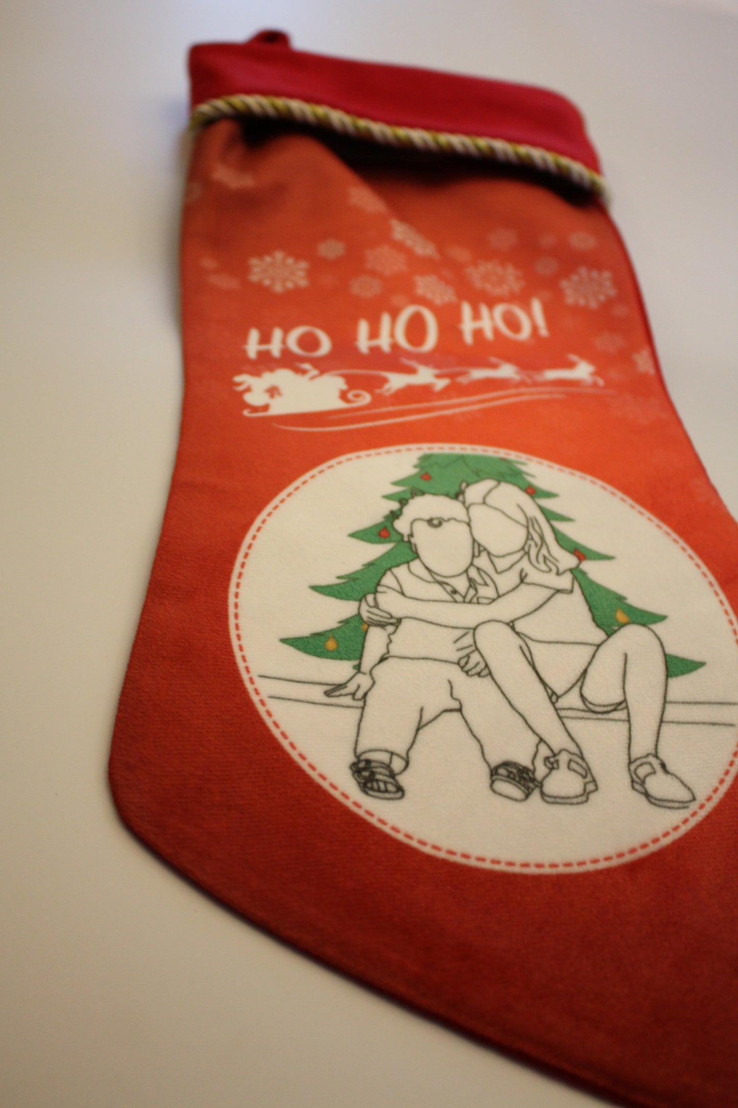 Christmas Stockings: Personalised Line-Art Portrait