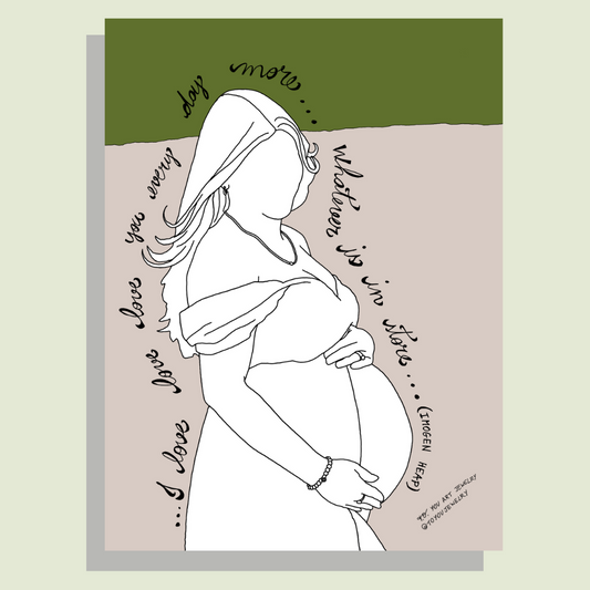 Mom-To-Be Line-Art Portraits: Expecting Mother Personalised Gifts