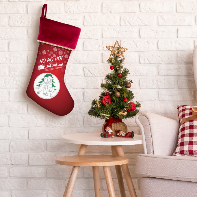 Christmas Stockings: Personalised Line-Art Portrait